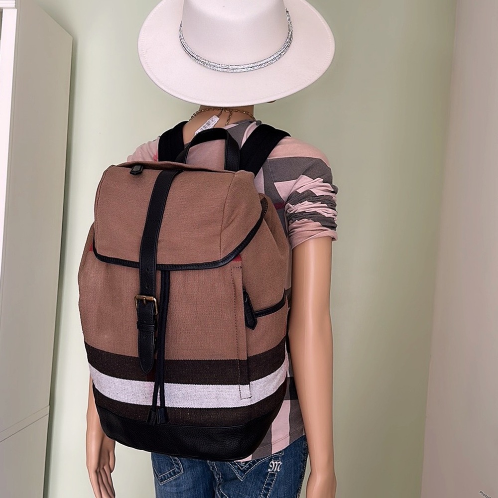 Burberry Tan and Black Men's Backpack - Picture 10 of 16